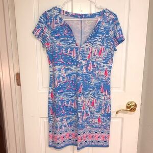Lilly Pulitzer UPF 50+ Sophiletta Dress in Zanzibar Blue